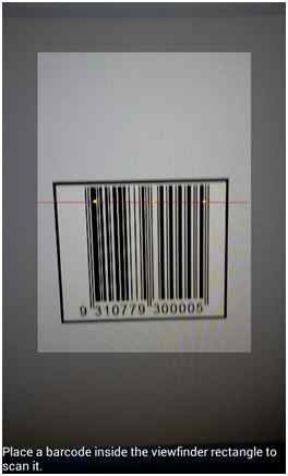 barcode inside the viewfinder